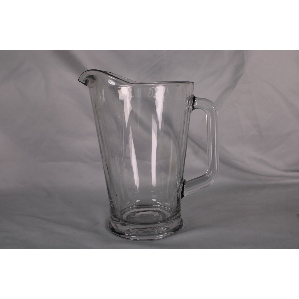 Heavy Clear Glass Beverage Pitcher with Ice Guard Spout Made in Mexico